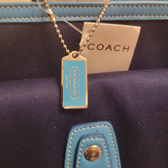 👜💙 Coach Navy & Light Blue Tote Bag - Picture 3 of 11